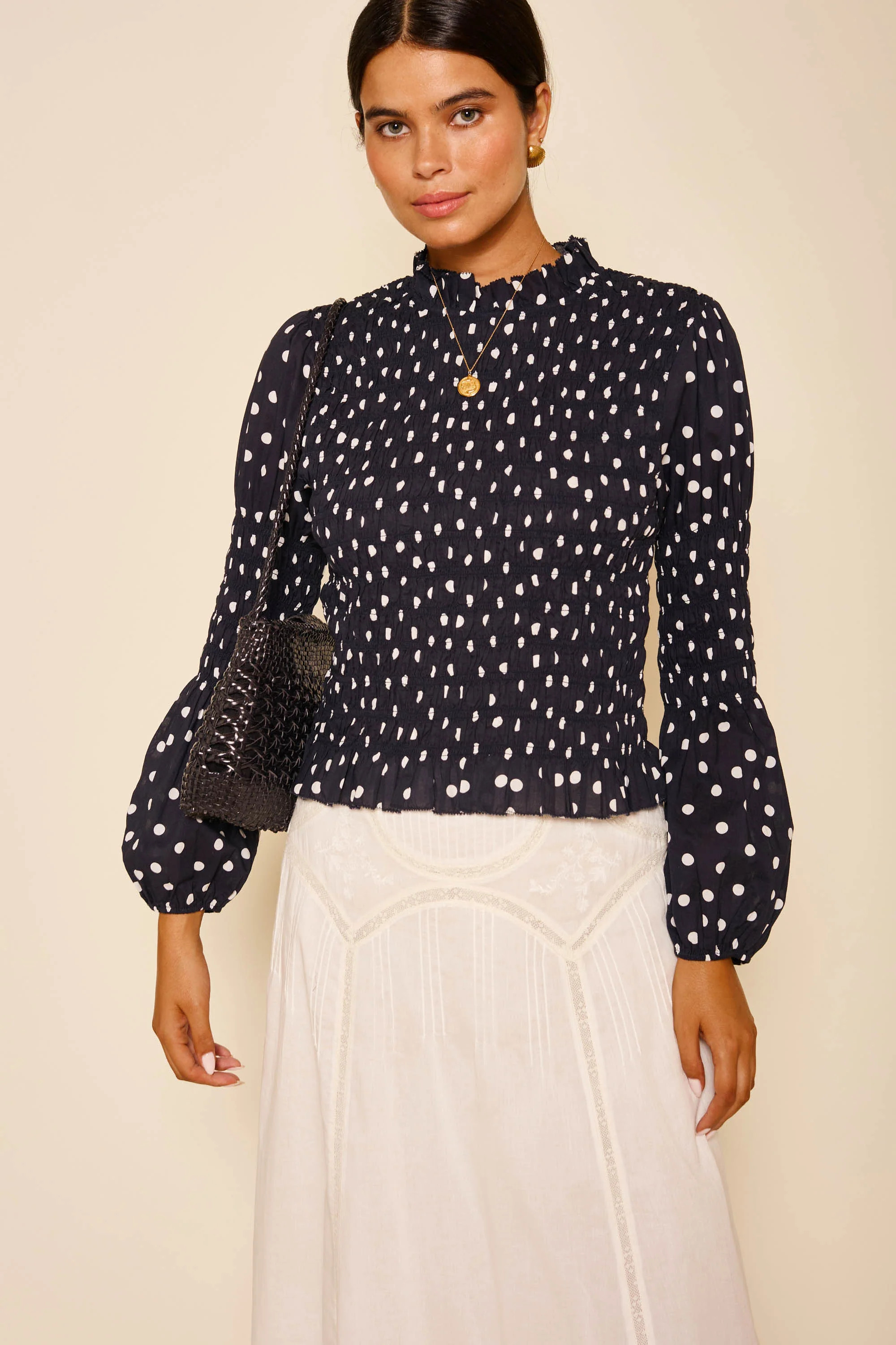 Gardenia  -  Bohemia Spot Deep Navy | Rixo