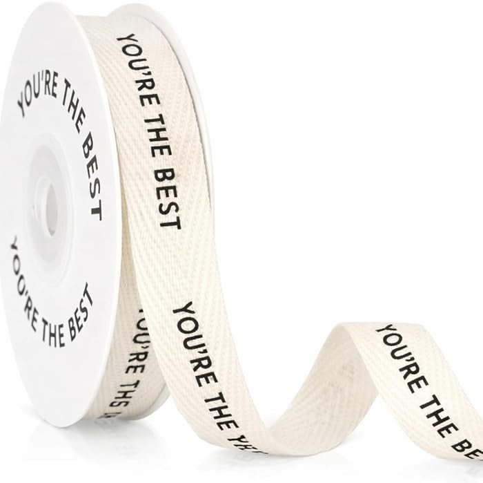 KINGLAKE You're The Best Ribbon 5/8" x 10 Yards Twill Tape Herringbone Cotton Ribbon for Teacher ... | Amazon (US)