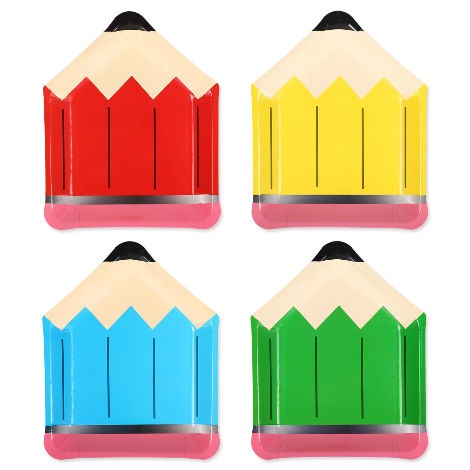 AnyDesign 40Pcs Back to School Pencil Paper Plates First Day of School Disposable Plates 4 Colors... | Amazon (US)
