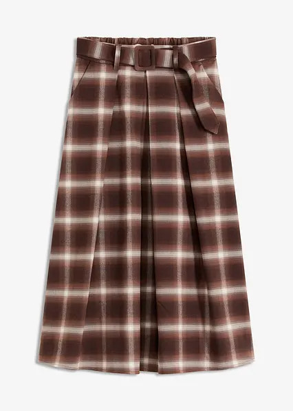 Karo Faltenrock und Gürtel (2-tlg.Set) | Bonprix DE