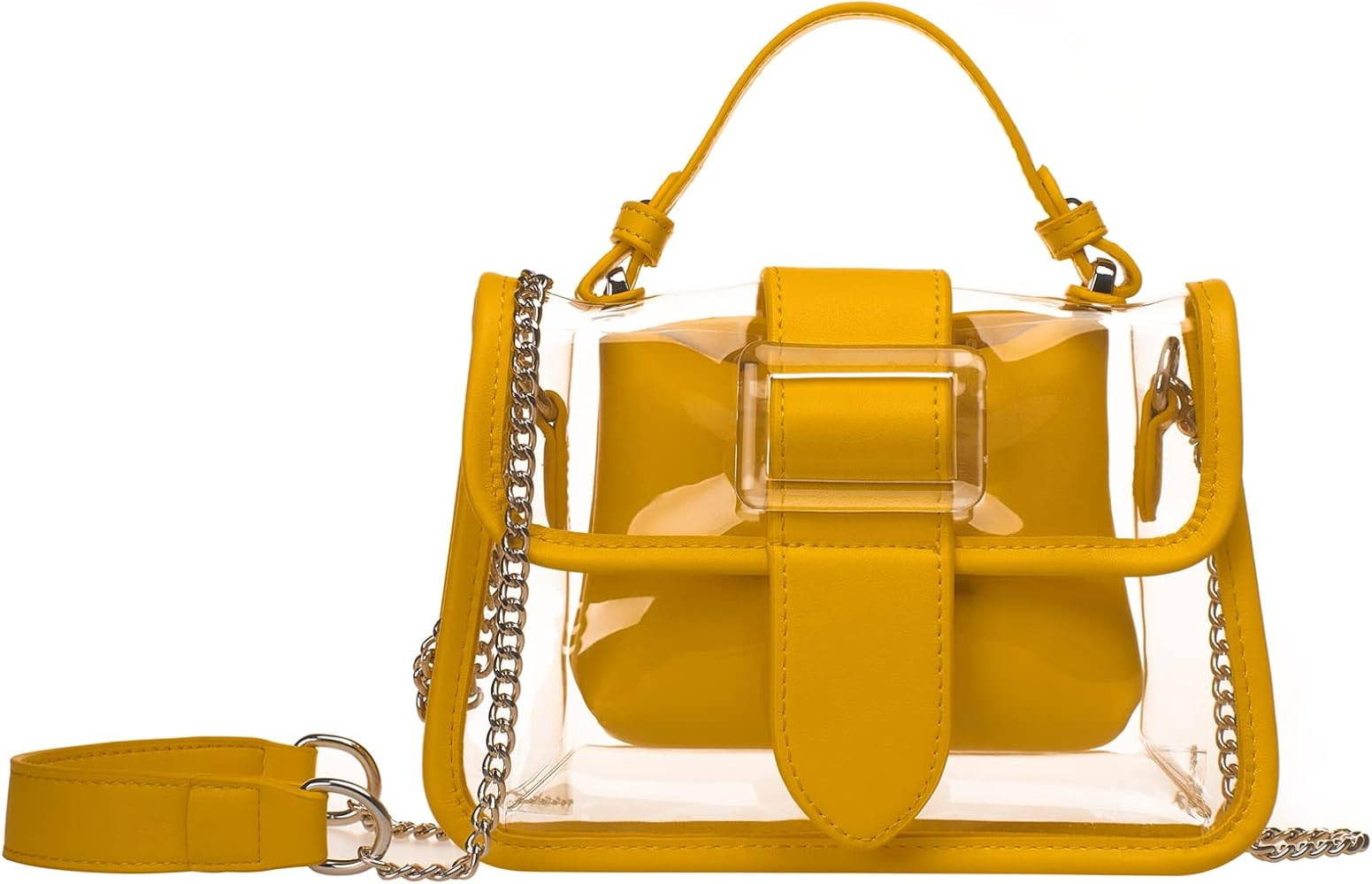 KOOIJNKO Clear Shoulder Bag Purse 2 in 1 Transparent Crossbody Bag Jelly Handbag | Amazon (US)