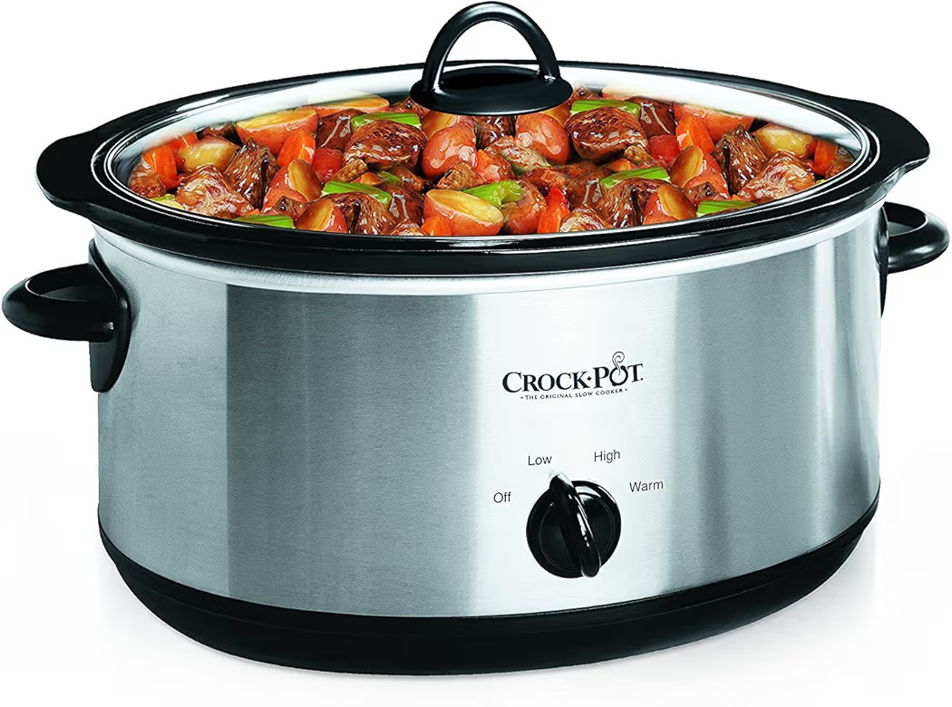 Crock-Pot 7 Quart Oval Manual Slow Cooker, Stainless Steel (SCV700-S-BR), Versatile Cookware for ... | Amazon (US)