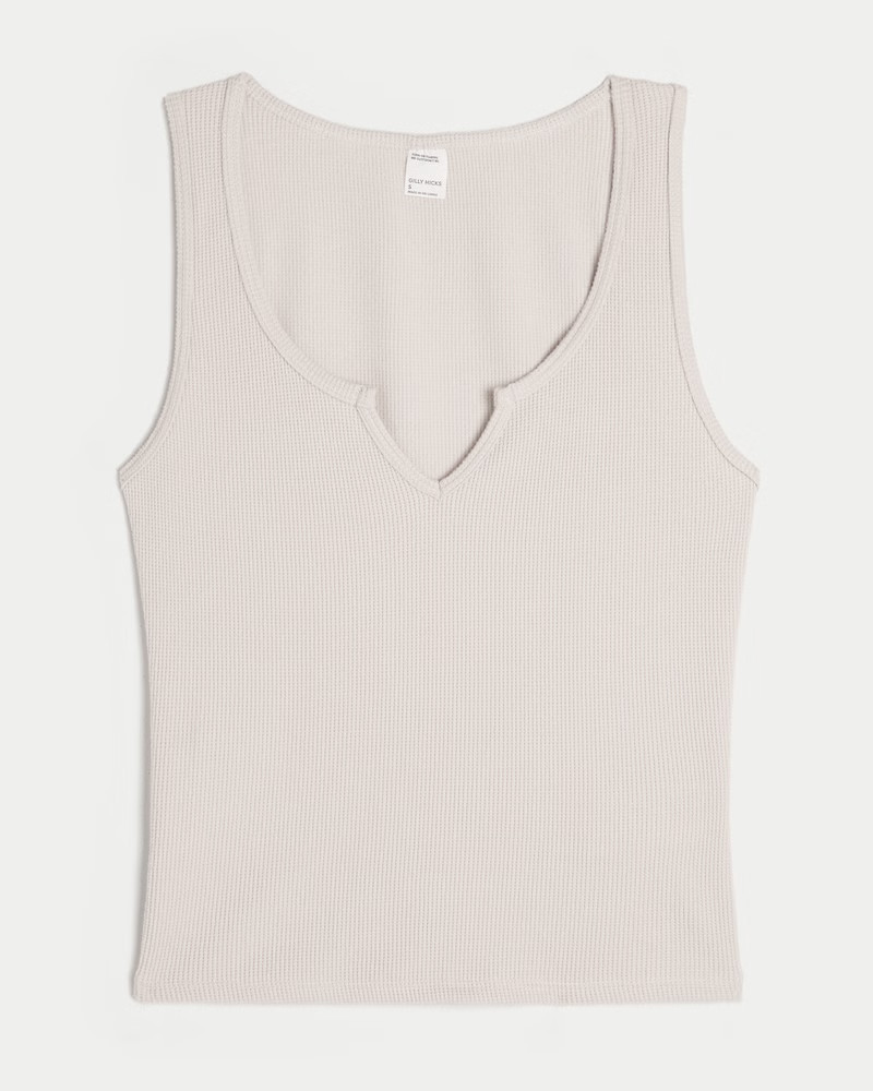 Women's Gilly Hicks Cozy Waffle Notch-Neck Tank from Hollister | Hollister (US)