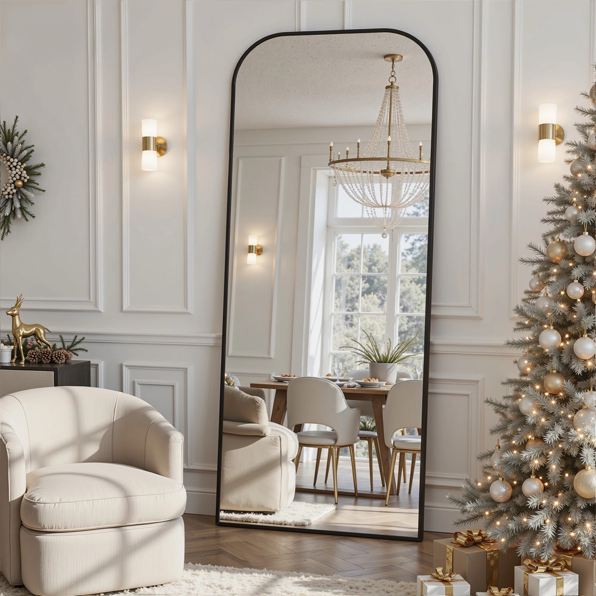 Elevate your home with an Arched Metal Oversized Full-Length Mirror. This statement piece complements any decorative space and is ON SALE and under $150.

Keywords: Arched mirror, full-length mirror, oversized mirror, home refresh, living room, vintage mirror, vintage full-length mirror, wooden mirror 

#LTKHome #LTKSaleAlert #LTKSeasonal