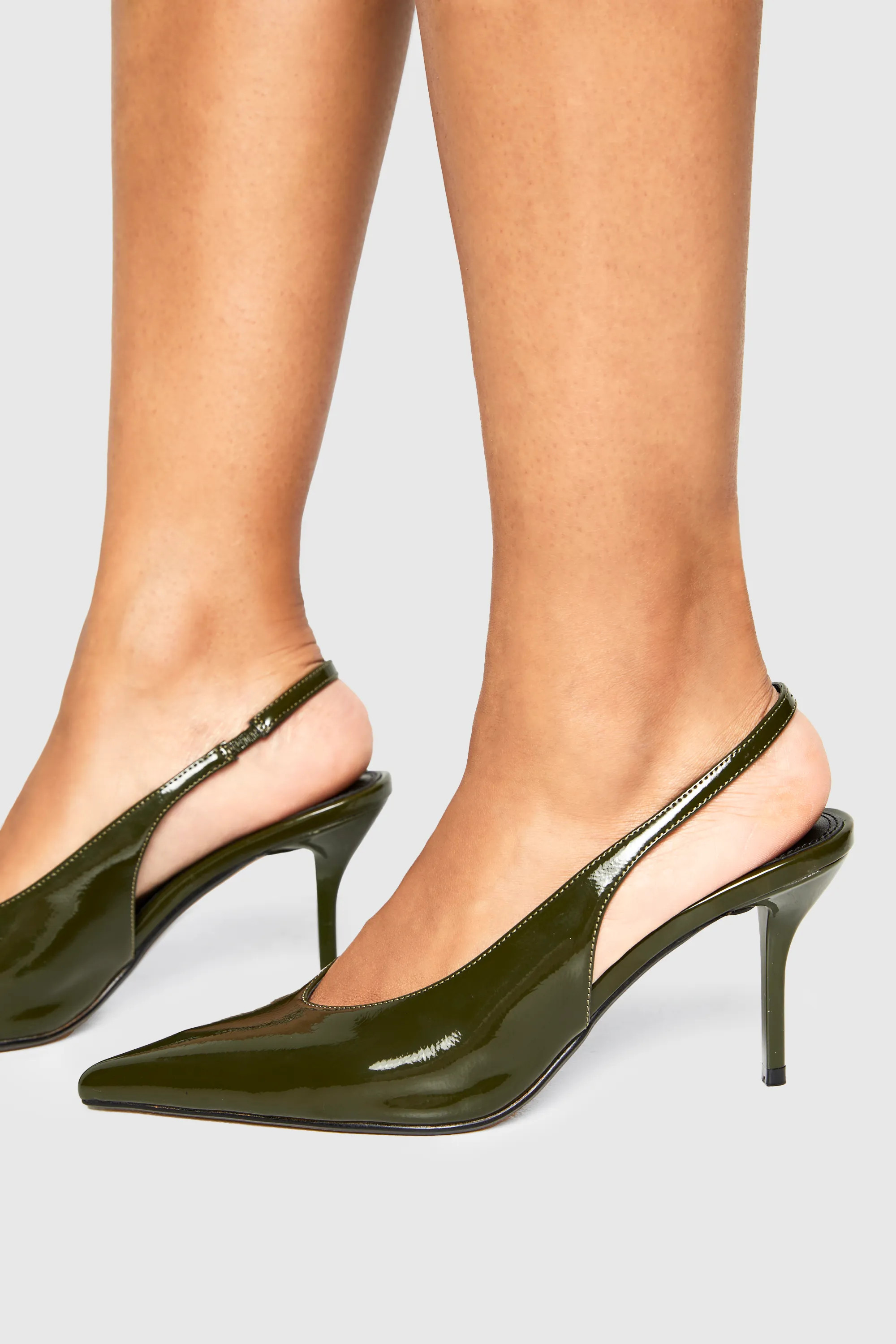 Patent Effect Slingback Court Shoes | Boohoo.com (UK & IE)
