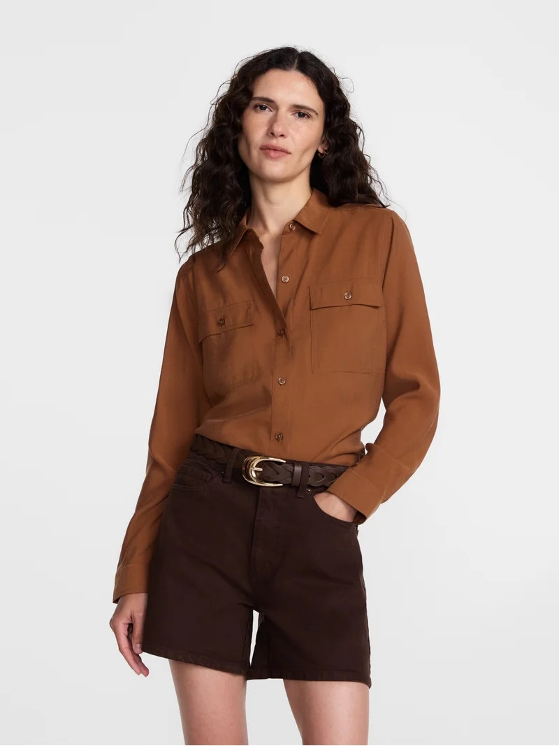 Scenario Women's Utility Tunic Shirt with Long Sleeves, Sizes XS-XXXL | Walmart (US)