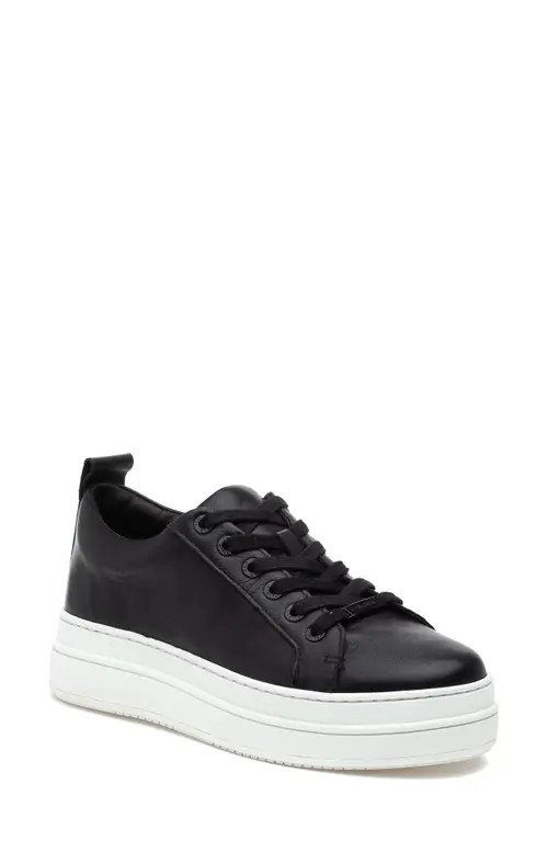 J/SLIDES NYC JSlides Noca Platform Lace-Up Sneaker in Black Leather at Nordstrom, Size 6 | Nordstrom