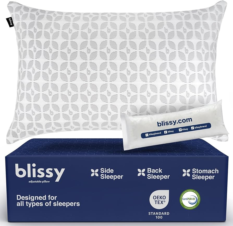 BLISSY 100% Adjustable Memory Foam Pillow with Cooling Technology (Queen Size) - Oeko-TEX & Certi... | Amazon (US)
