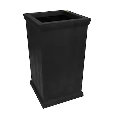 allen + roth 14.9-in x 26-in Slate Rubber Self Watering Planter with Drainage Holes | Lowe's