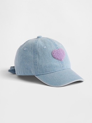 Kids Denim Terry Heart Baseball Hat | Gap (US)