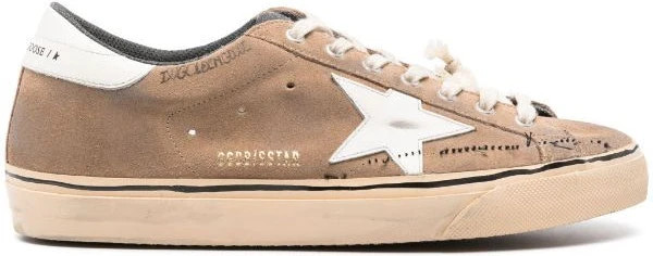 Golden Goose Men's Super Star Suede Sneakers in Brown | Size 42 | GMF00672F00540855482 Color Brown | LOZURI