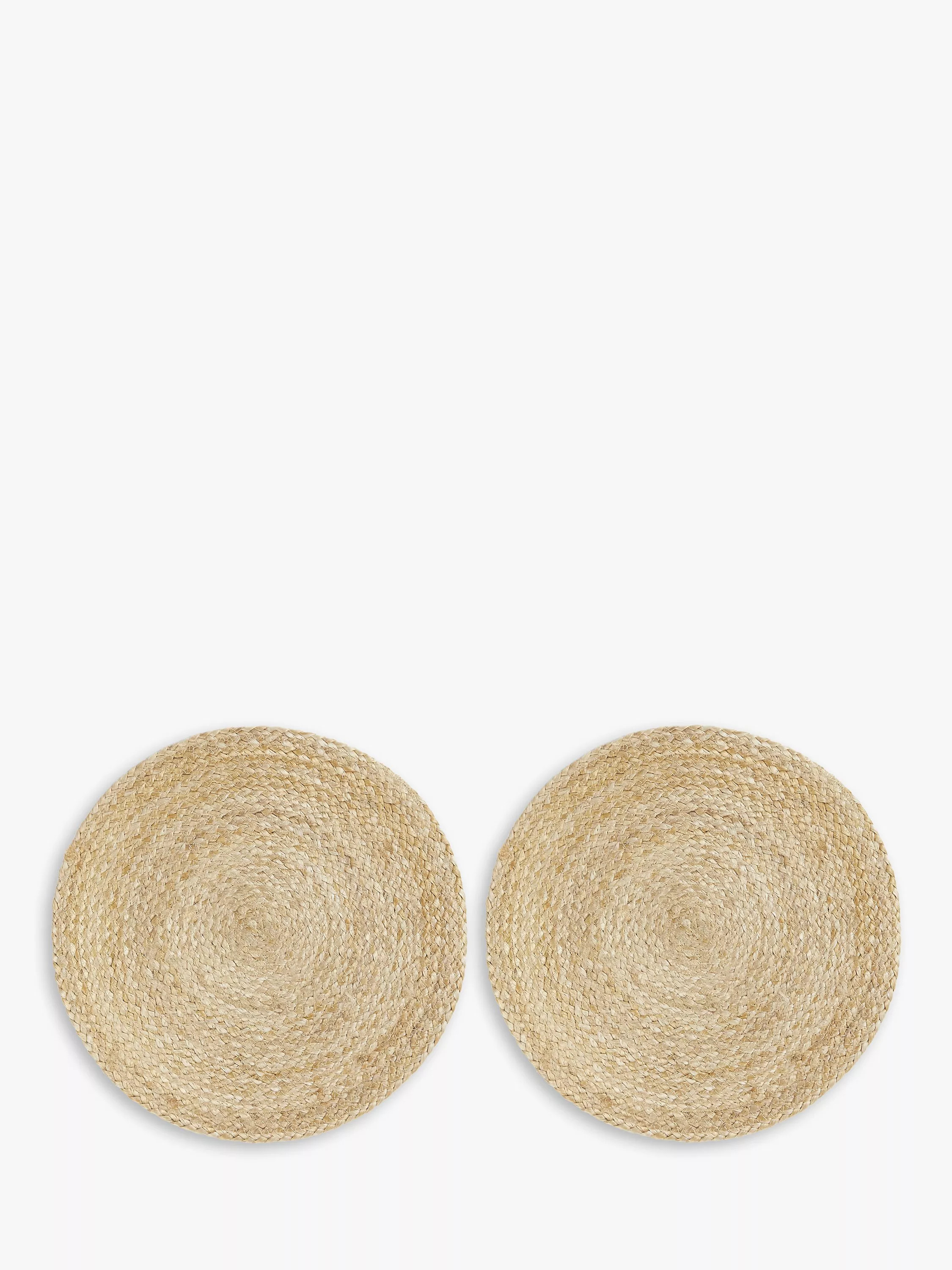 John LewisRound Jute Placemats, Set of 2, Natural | John Lewis (UK)