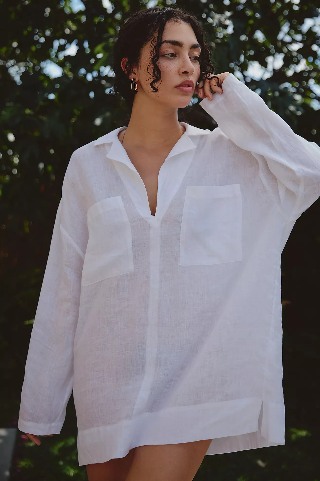 LSPACE Oasis Linen Long-Sleeve Tunic | Anthropologie (US)