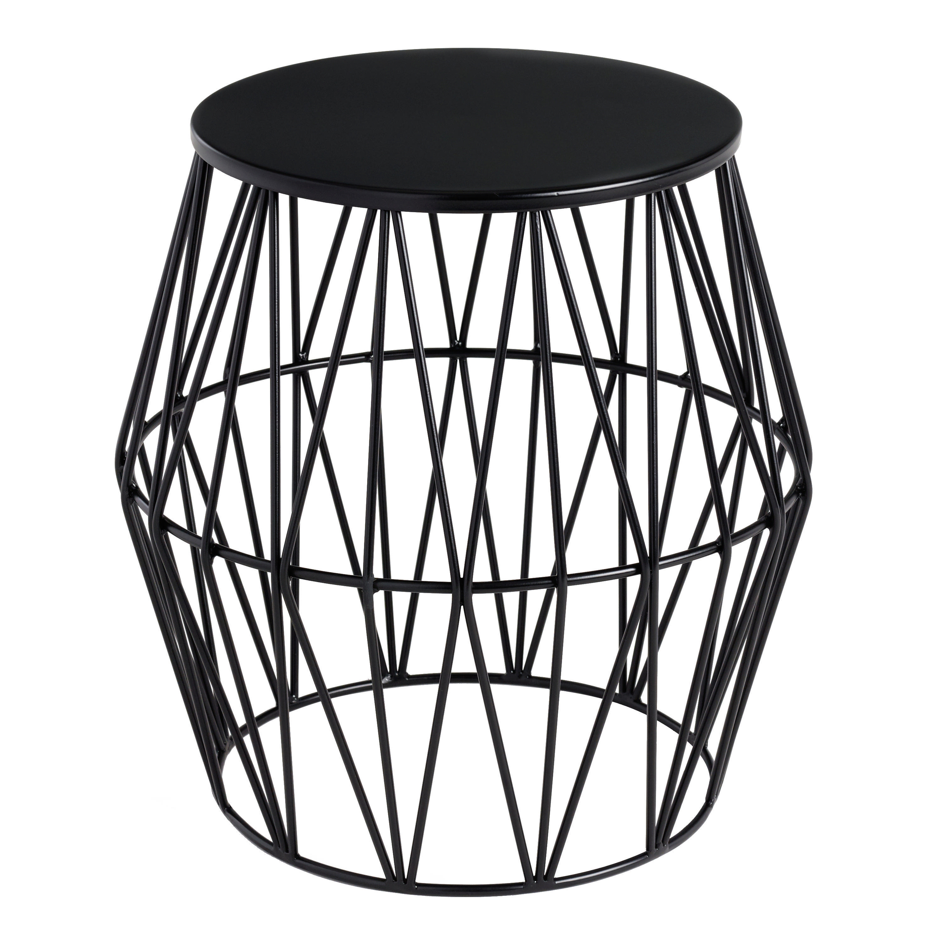 Octavia Faceted Metal Outdoor Accent Stool | World Market