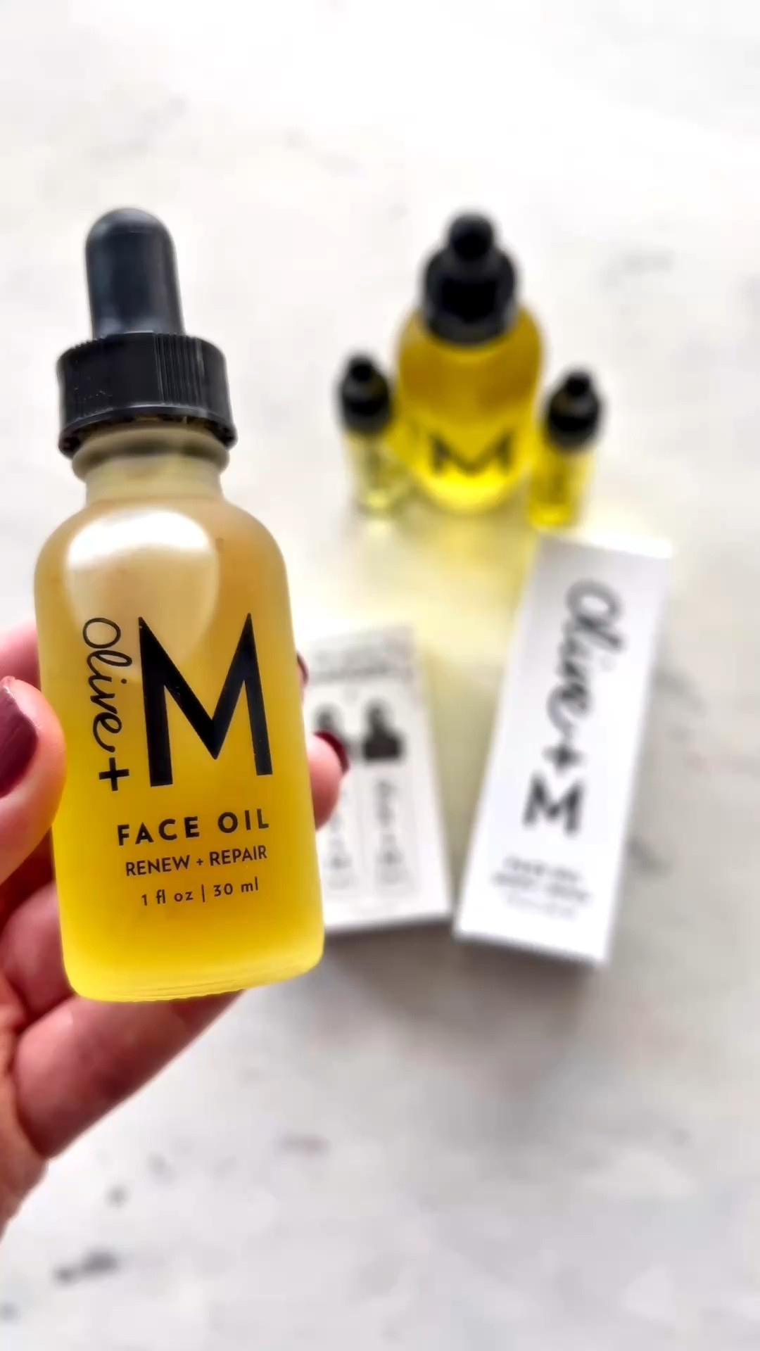 🤍OLIVE + M SKINCARE: #ad Feed your skin what it’s asking for. 100% natural ingredients. @olive_and_m #oliveandm

1.) Purify + Rejuvenate Cleansing Oil: Daily Cleanse

🤍This blend of olive and plant-based oils clears the day from your skin without stripping what your skin spent all day building. Makeup, sunscreen, environmental residue — gone. 

🤍How to Use:
Morning or evening cleanse
Press a warm washcloth to face first to open pores
Work 2–4 drops into skin with fingertips
Remove excess oil with a warm washcloth
Follow with Face Oil for added nourishment

🤍Great for removing makeup and sunscreen, or as a shave oil, reducing ingrown hairs and skin irritations. 

Key Ingredients:
Olive oil
Castor seed oil
Hemp seed oil 
Sunflower seed oil

2.) Renew + Repair Face Oil: Daily nourishment

🤍This blend of cold-pressed Tunisian olive oil, natural plant-based oils and botanical extracts that are rich in antioxidants, vitamins, omegas, and amino acids. Not a treatment. Not a correction. Just the nourishment your skin needs to renew and repair itself. 

🤍How to Use:
Morning and evening, after cleansing
Apply to damp face and neck in circular motions
2–3 drops for dry or mature skin
1–2 drops for combination or oily skin
Use after Cleansing Oil for deeper nourishment

Key Ingredients:
Olive oil
Pomegranate seed oil
Rosehip oil
Red raspberry seed oil 

Particularly helpful for eczema and psoriasis.

🤍Love that these oils come in a convenient travel size too.

#LTKBeauty #LTKselfcare #LTKTravel