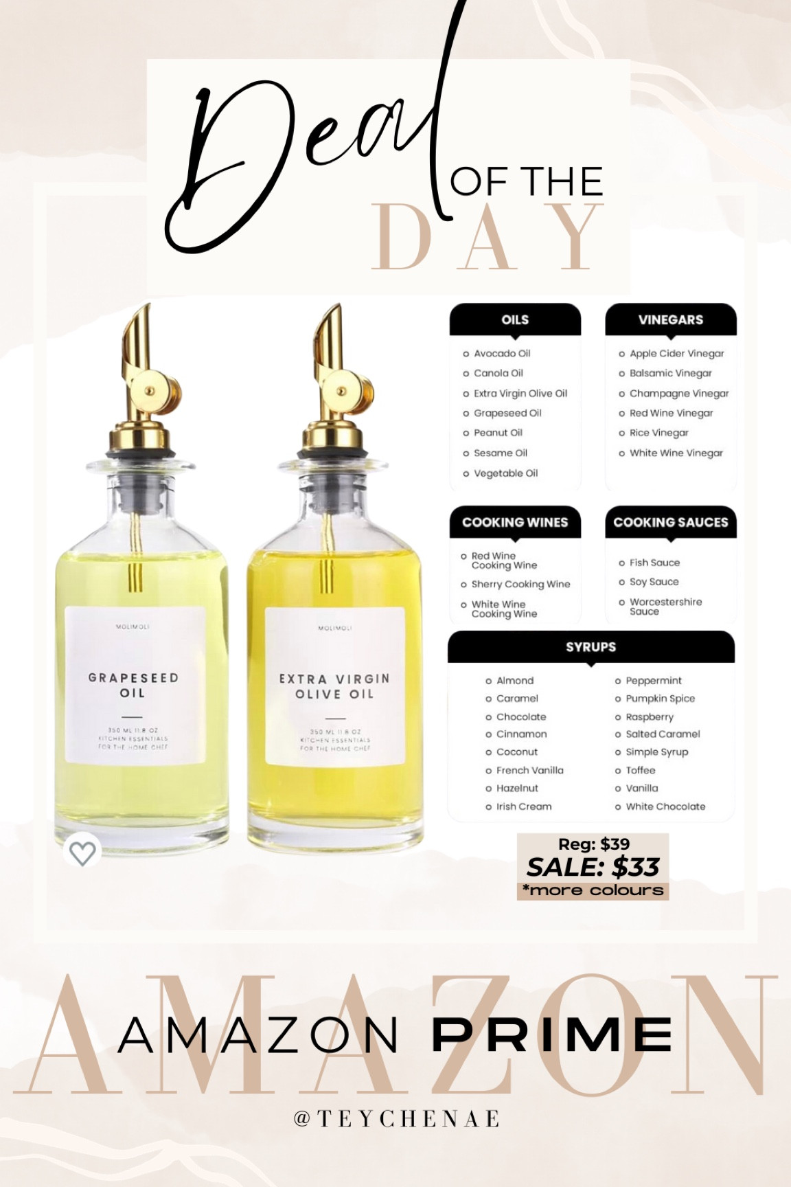 In love with these oil/syrup dispensers and they’re on sale for UNDER $35! Find them in my LTK and stories! 

These were the perfect addition to our coffee station! With so many labels to choose from, I know these aesthetically pleasing kitchen oil and syrup dispensers will be used constantly - now I just need to grab some more! Love a good Amazon Canada find, especially Amazon home finds. Plus, how cute are these for serving over Christmas dinner - Christmas kitchen decor, dinnerware and dinner accessories are something I’m so excited to buy post Reno. 

Side note - Last video in the old kitchen before the renovation began and already in my feels 🥹 can’t wait to see the difference once the counters and counter top are in!

-

#amazonfind #amazonkitchenfinds #amazonkitchen #amazonkitchenfavorites #amazonkitchenmusthaves #amazonmusthaves #amazonfavorites #amazonsavingspree #amazonblackfriday #amazonblackfridaydeals #amazonhome #amazonhomefinds #amazonhomefavorites #amazon #amazonfinds #amazondeals #amazondeal #amazondealoftheday 

#LTKhome #LTKfindsunder100 #LTKsalealert