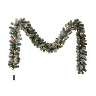 9ft. Pre-Lit LED Flocked Pine Garland by Ashland® | Michaels | Michaels Stores