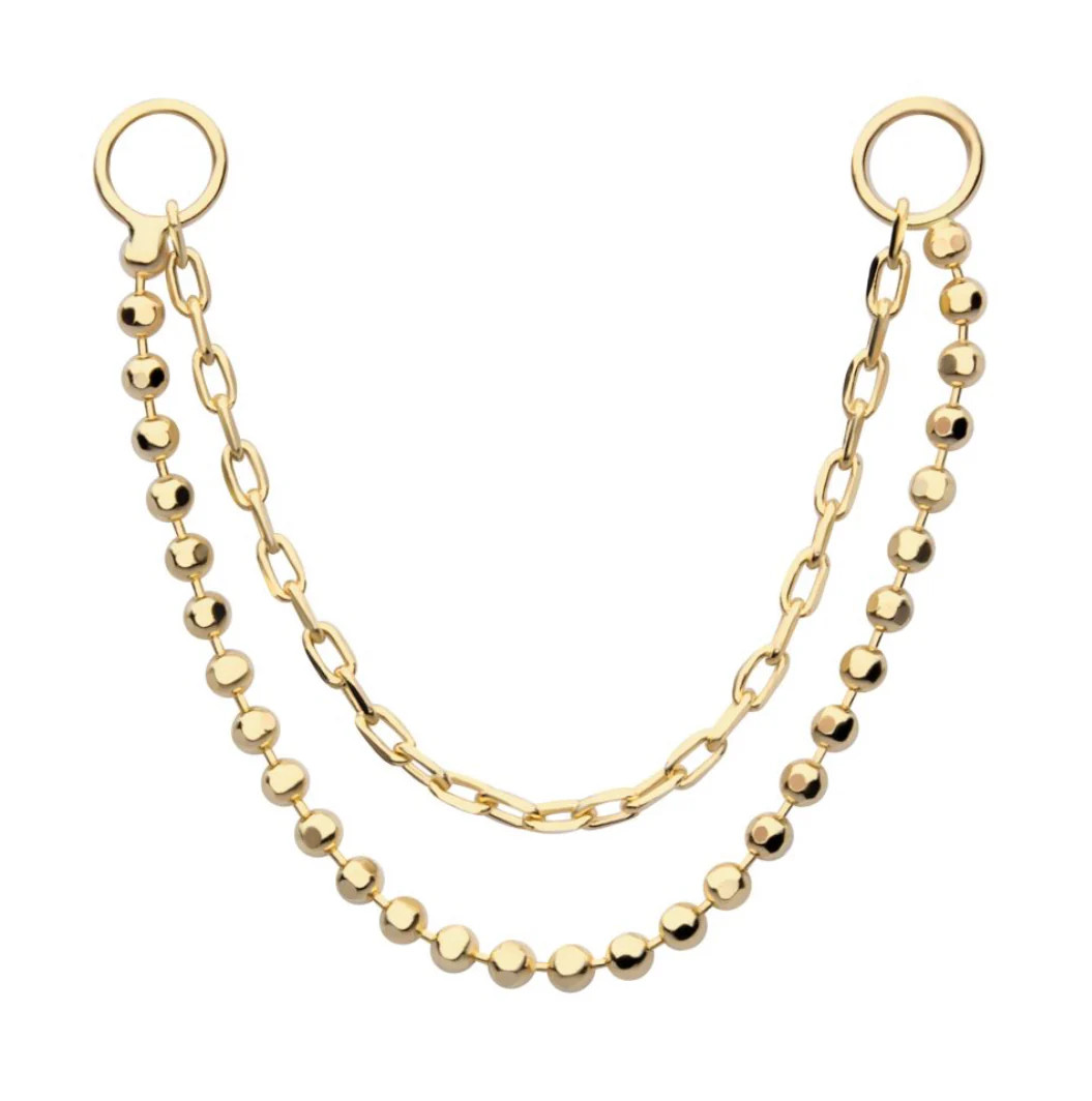 14kt Gold Double Chain | Pierced by Ash Design