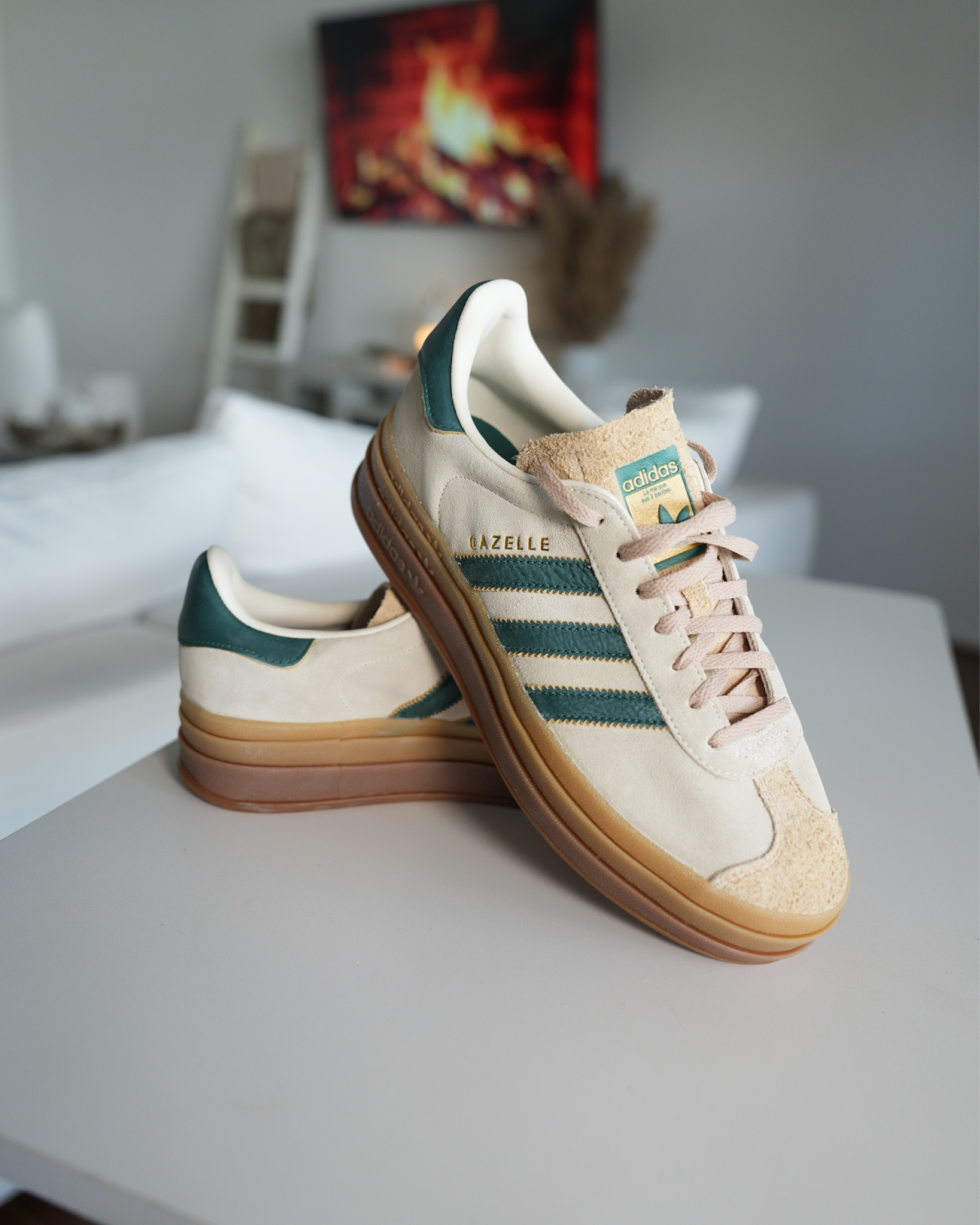 Can’t get over how cute these tan and green Adidas Gazelle’s are! Size down a 1/2 size since they run a bit big.

#LTKFindsUnder100 #LTKShoeCrush