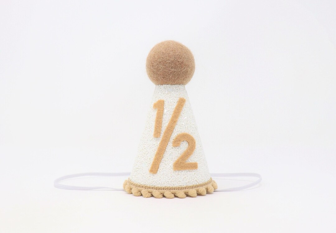 1/2 Birthday Hat | Half Birthday Hat | Half Birthday Boy Outfit | Baby Party Hat | White Glitter ... | Etsy (US)
