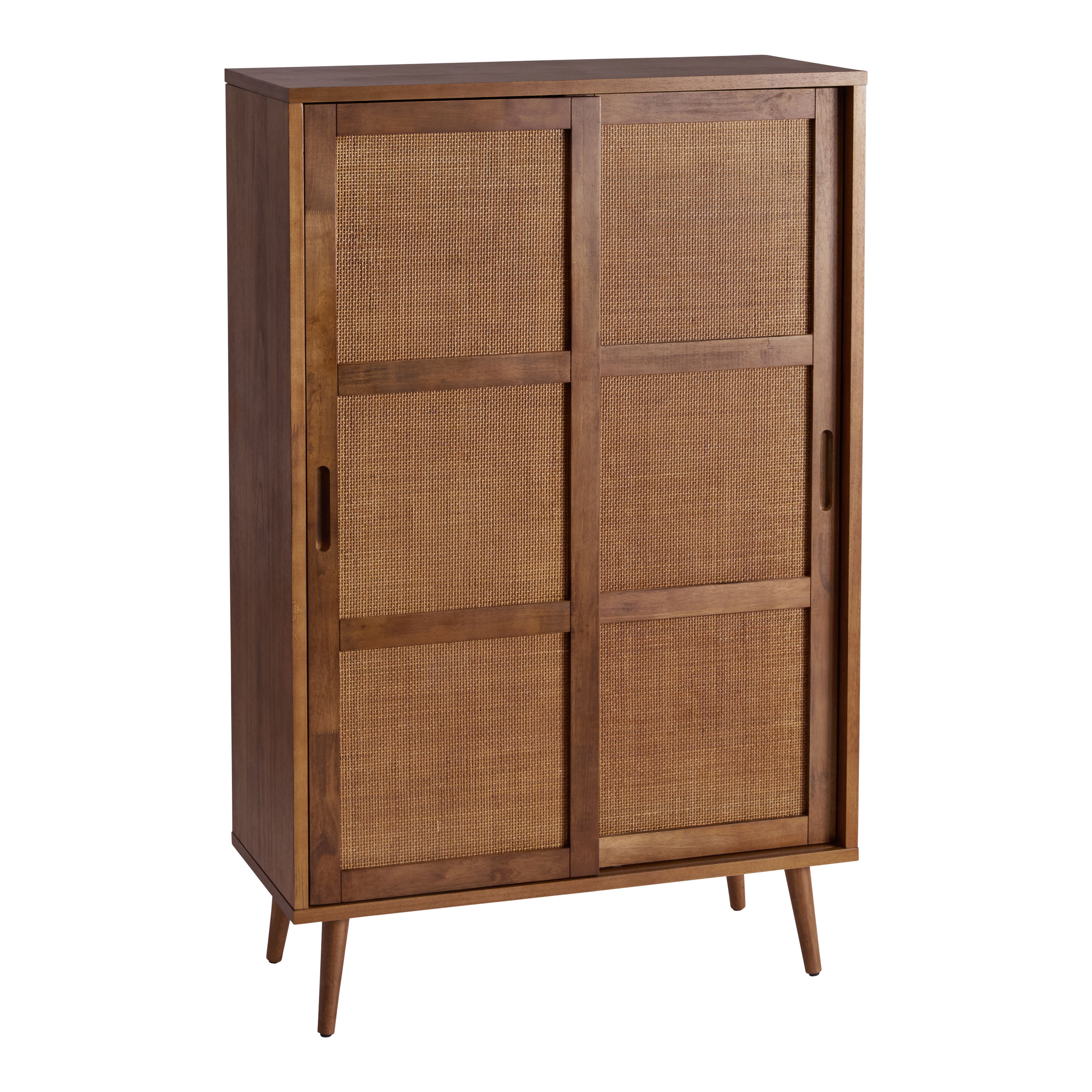 Norton Wood and Rattan Cane Storage Cabinet 65 Inch | World Market