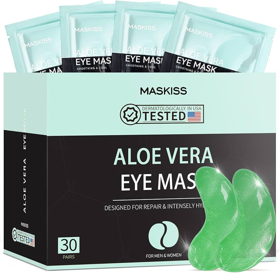Under Eye Patches (30 Pairs), Aloe Vera Eye Masks for Dark Circles Puffy Eyes Undereye Bags, Coll... | Amazon (US)