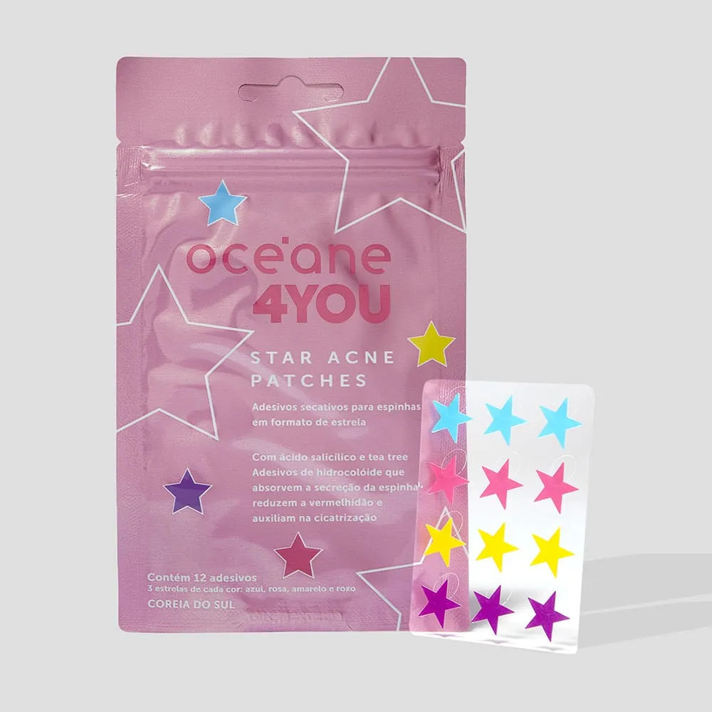 Adesivos Secativos para Espinhas com Ácido Salicílico - Star Acne Patches 4you 12un - Maquiagen... | Oceane (BR)