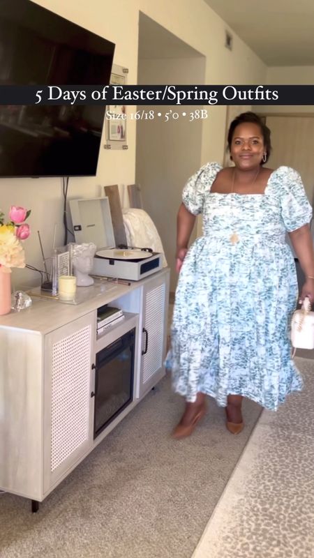 Abercrombie and Fitch Emerson Puff Sleeve Midi Dress 🌸 Wearing the XL petite. 

Spring dresses / Easter / Leliassoutherncharm / curvy inspo / wedding guest 

#LTKwedding #LTKfindsunder100 #LTKmidsize
