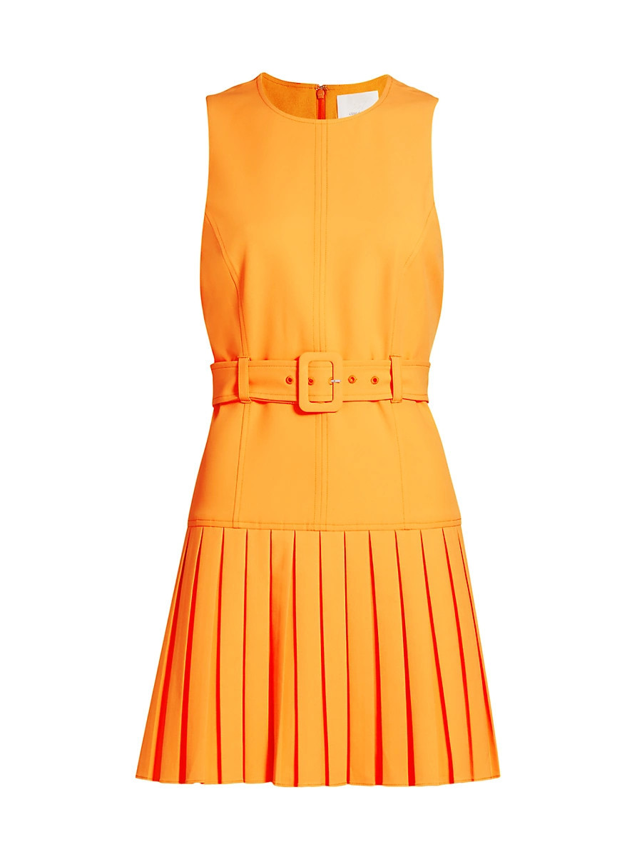 Women's Charolette Crêpe Belted Minidress - Papaya - Size 0 | Saks Fifth Avenue