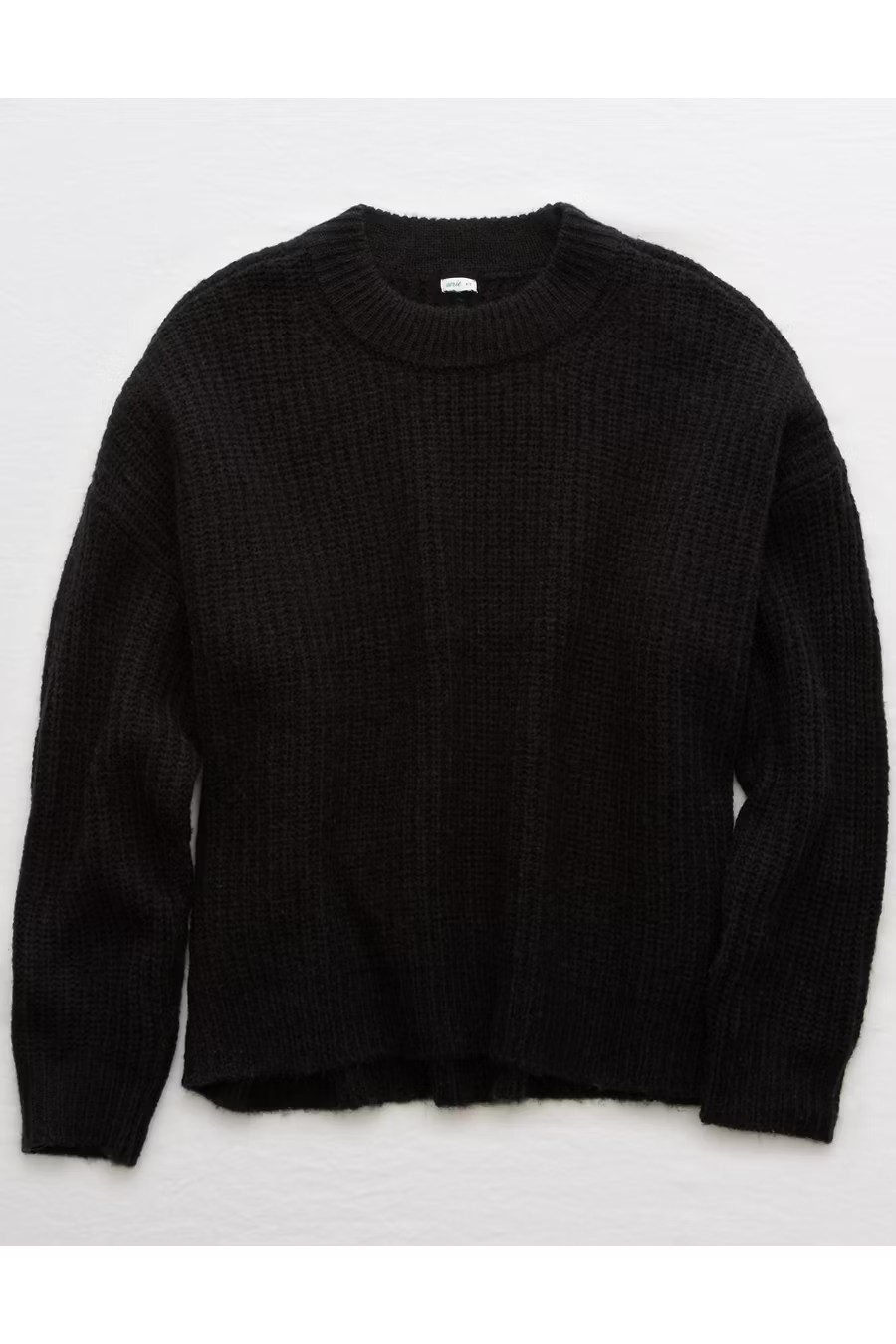 Aerie Crew Pullover Sweater Women's True Black M | American Eagle Outfitters (US & CA)