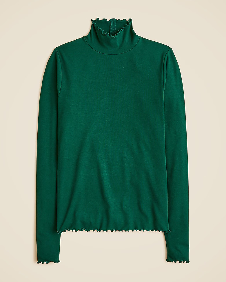 Refined rib lettuce-trim turtleneck | J. Crew US