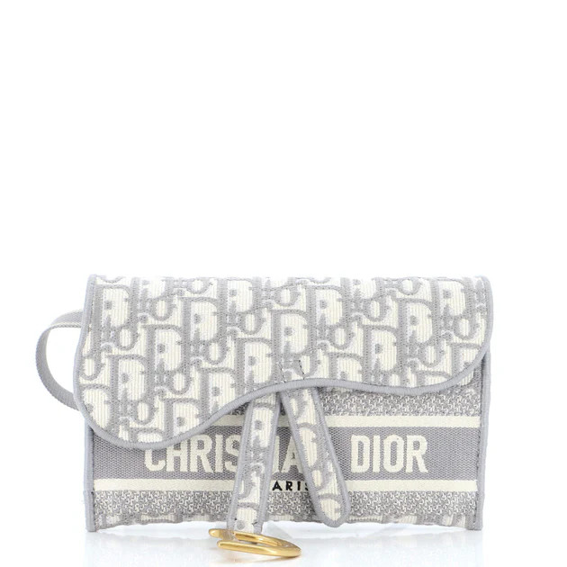 Saddle Slim Belt Pouch Logo Embroidered Oblique Canvas | Shop Simon