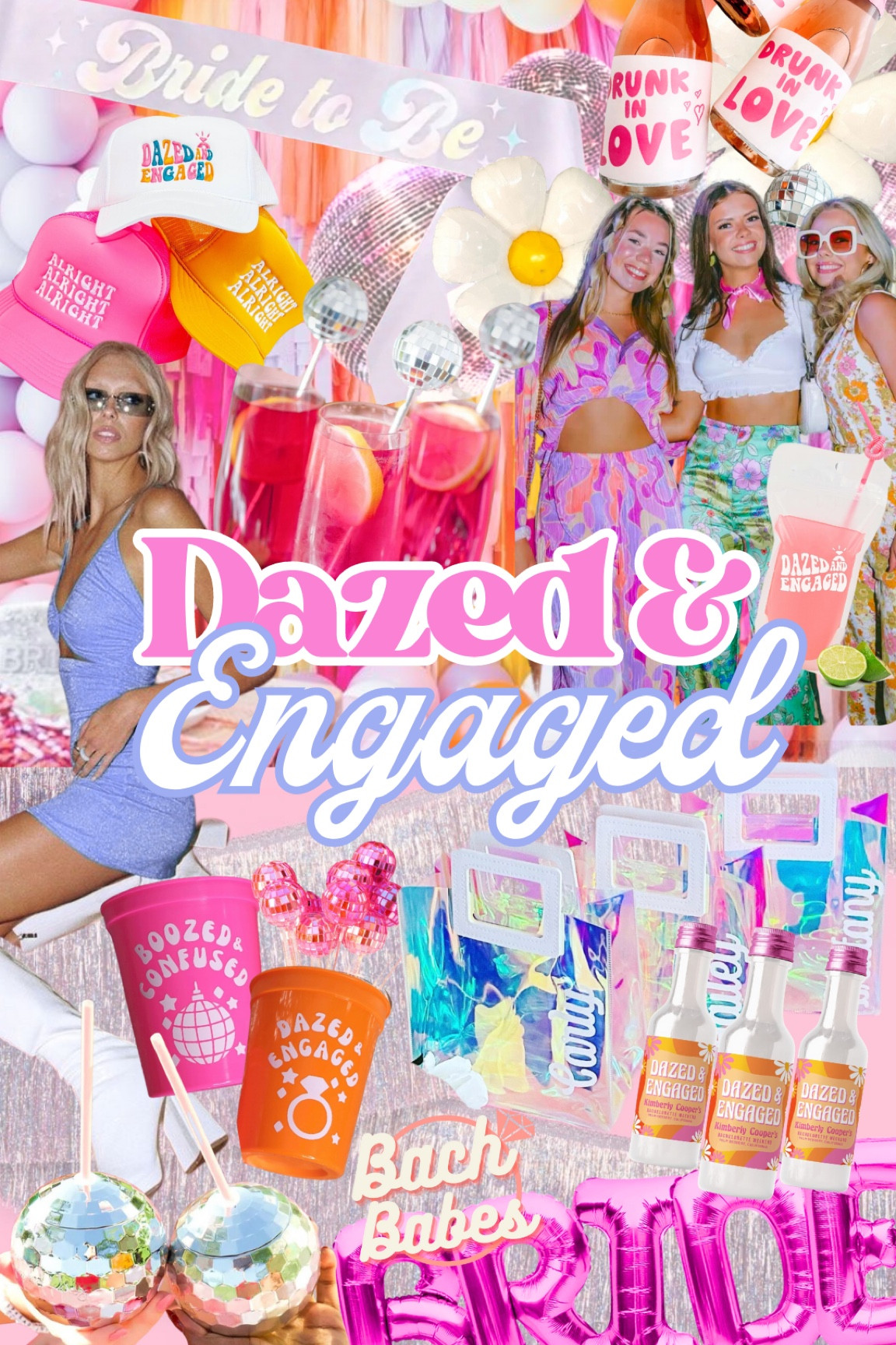 Dazed & Engaged Bach Party Theme!🪩🛼🌼 #DazedAndEngaged #BacheloretteParty #BacheloretteTheme #BachBabes #Disco