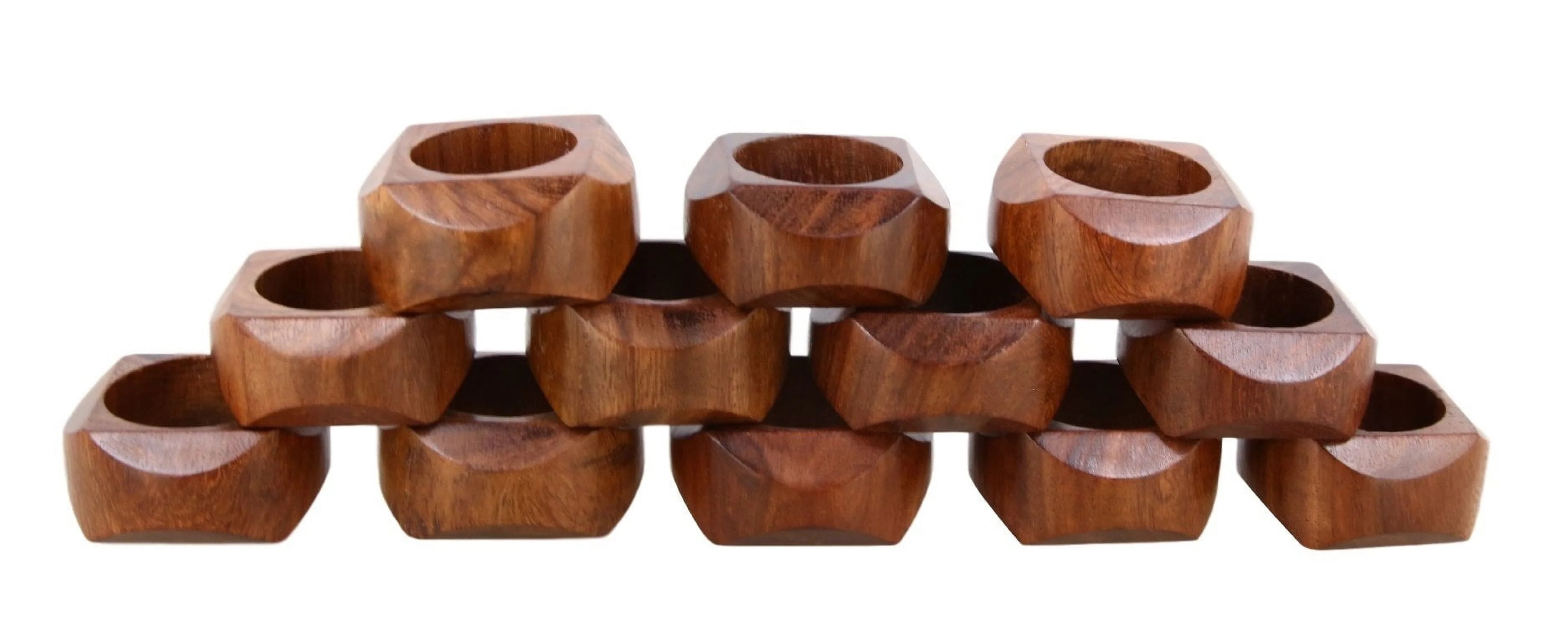 Ajuny Wooden Handmade Decorative Napkin Rings Gifts for Dinner Table Decor 1.5 inch Set of 12 - W... | Walmart (US)