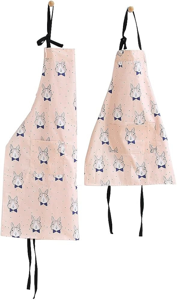 Mother & Daughter Gifts Kitchen Baking Painting Animal Prints Rabbit Heads Cotton Pink with Pocke... | Amazon (US)