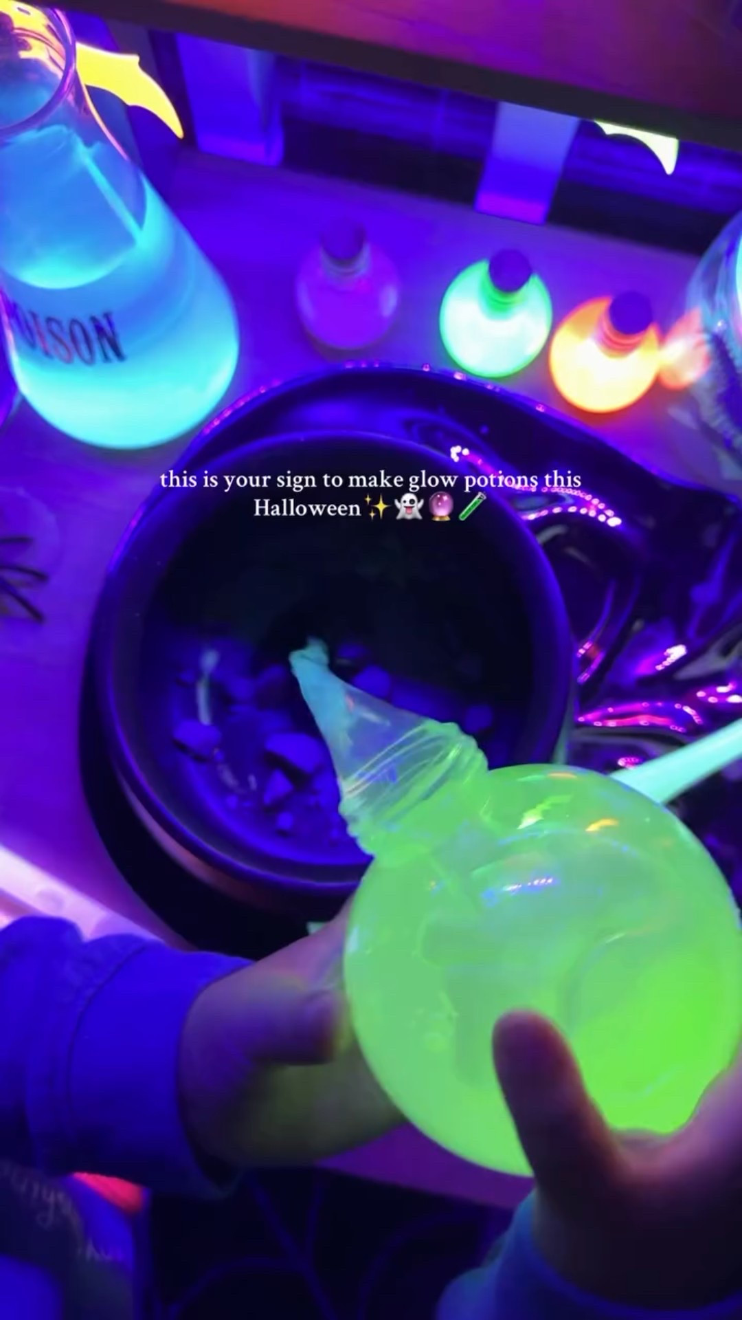 Glow potions 🧪✨🔮 my toddlers favorite set up at the mud kitchen for Halloween! 
.
.
.
.
#kidsactivities #funlearning #sensoryplay #handsonlearning #toddleractivities

#LTKKids #LTKSeasonal #LTKHome