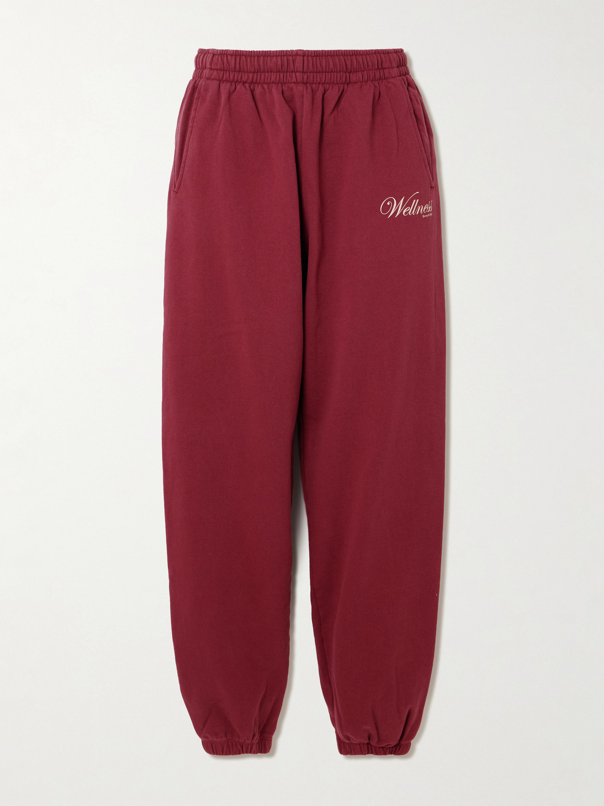 Sporty & Rich - Soho Printed Cotton-jersey Tapered Track Pants - Burgundy | NET-A-PORTER (US)