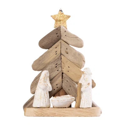 Driftwood Tree Nativity Set - Decorative Wood Figurines for Christmas - Beige Tabletop Decor for Indoor Use - Perfect for Gift Giving and Hostess Gift | Wayfair North America