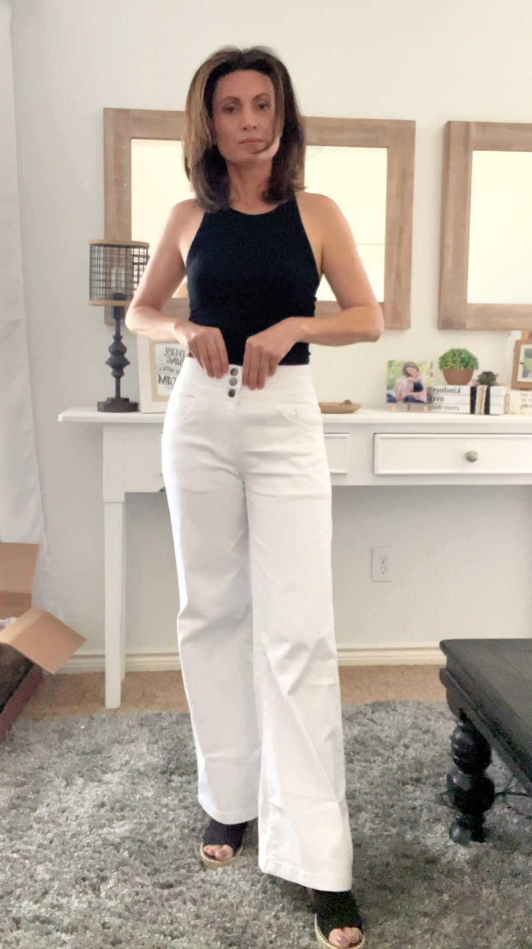 White wide Leg Jeans #roswear #amazonfinds #affordablefashion  #luyaa #white&black #fashion 