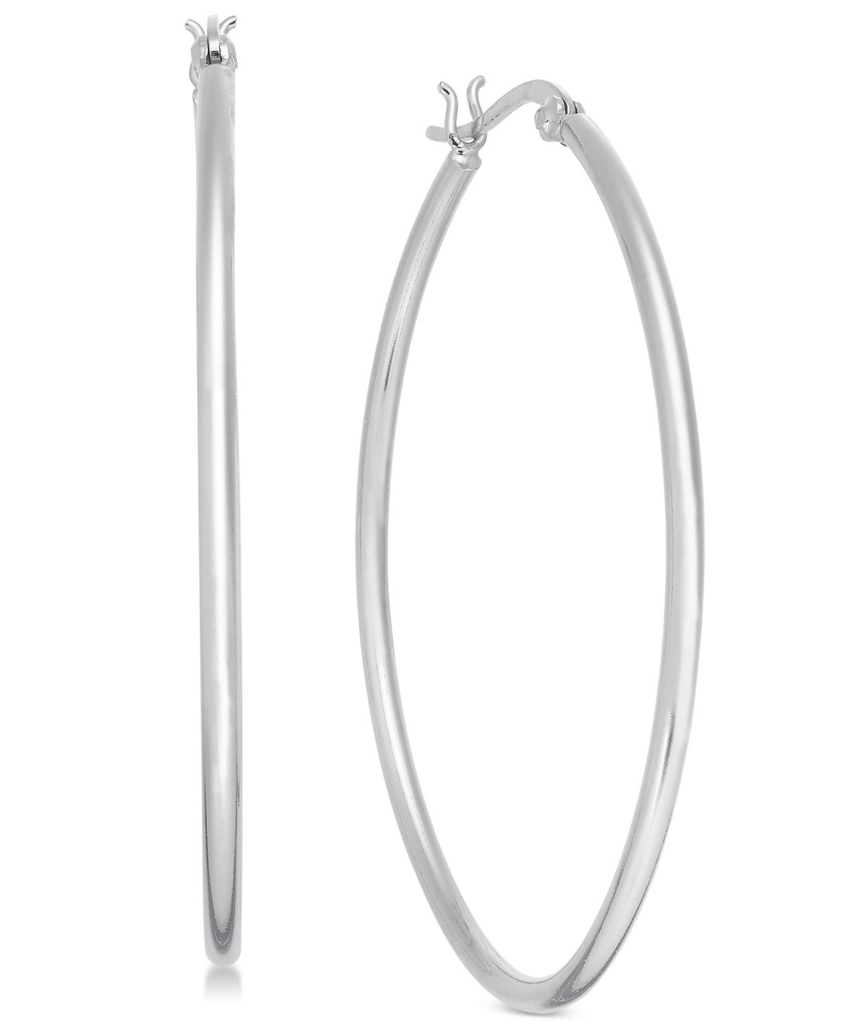 And Now This Large Silver Plated Polished Oval Medium Hoop Earrings | Macys (US)