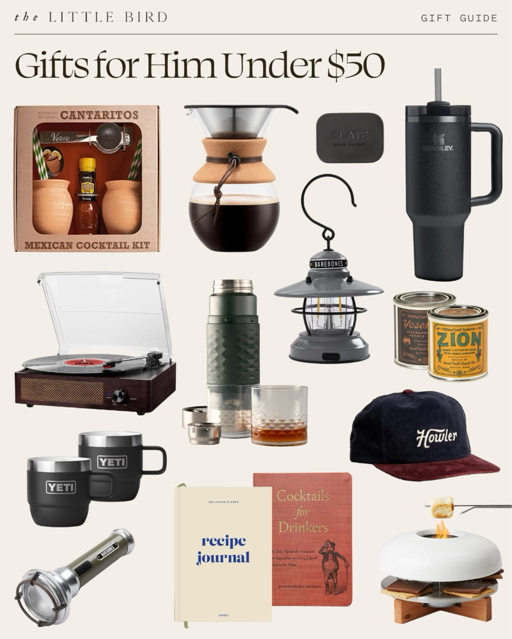 Gifts for Him Under $50 – If you're shopping for the perfect affordable gift, these ideas are curated with the modern man in mind. From cocktail kits and coffee brewers to durable drinkware and unique gadgets, there’s something here to surprise and delight. Whether he loves outdoor adventures, crafting the perfect drink, or enjoys stylish home essentials, these budget-friendly options make gifting easy and thoughtful this season.


#LTKFindsUnder50 #LTKMens #LTKGiftGuide