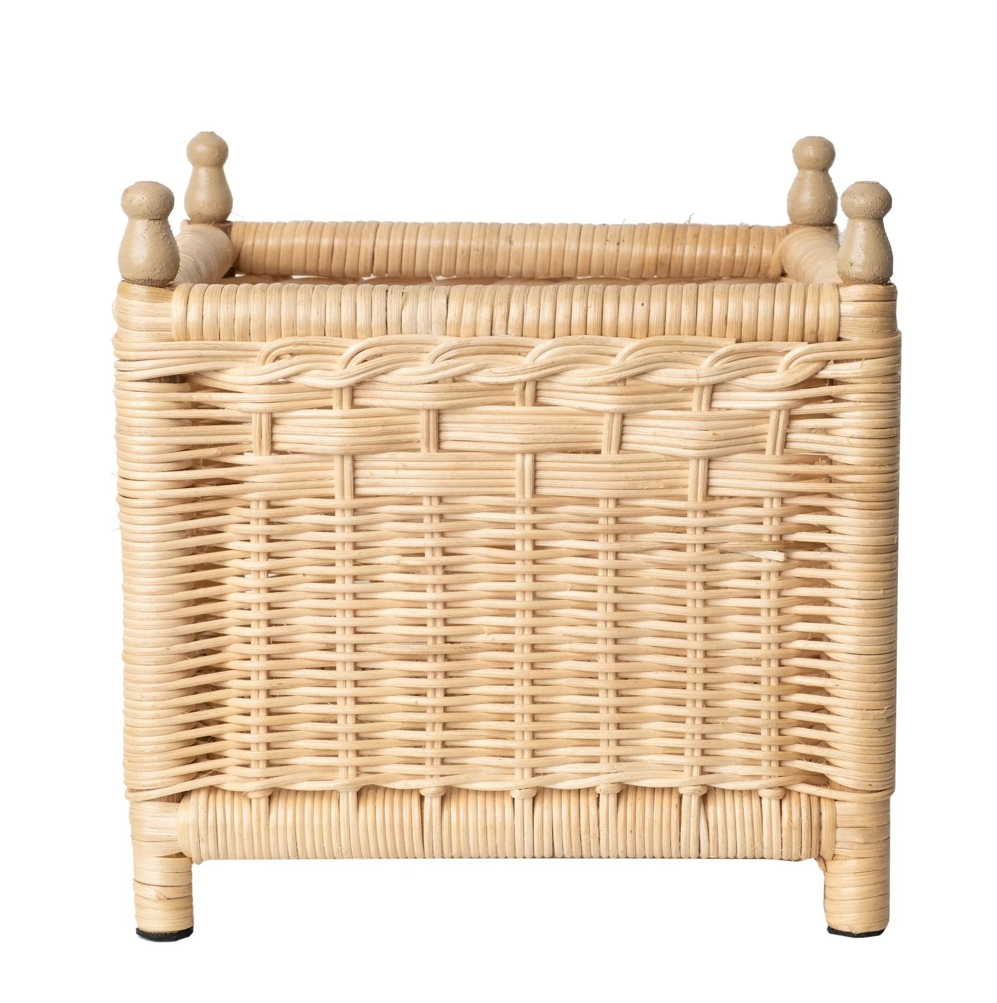 Square Natural Wicker Box Planter (4 Sizes) | The Enchanted Home