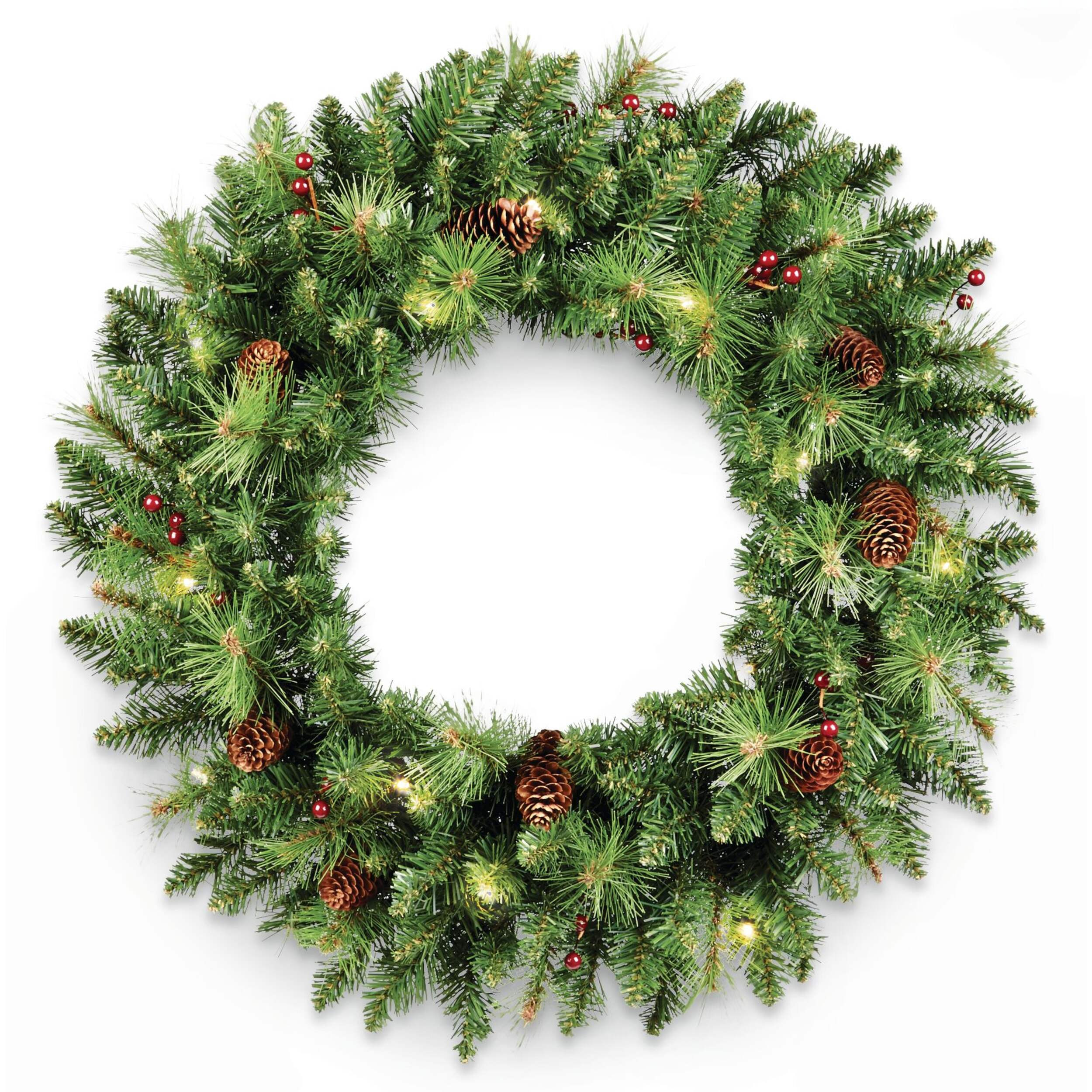 NOMA Carolina LED Pre-Lit Christmas Decoration Artificial Wreath, 24-in#051-3472-6 | Canadian Tire