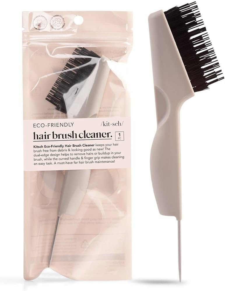 Kitsch Double Sided Hair Brush Cleaner Tool 2-in-1 Comb Cleaner | Eco-Friendly Hair Brush Rake | ... | Amazon (US)