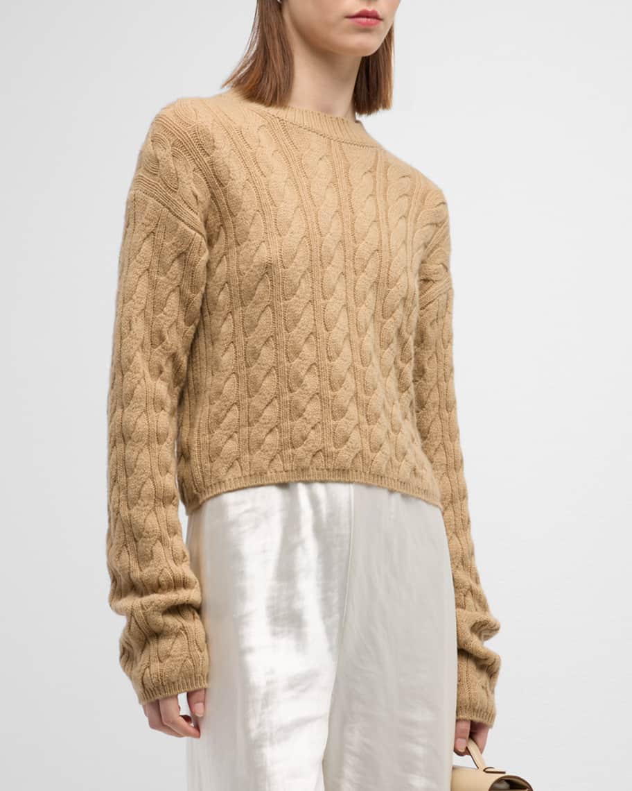 Vince Wool-Cashmere Twisted Cable-Knit Sweater | Neiman Marcus