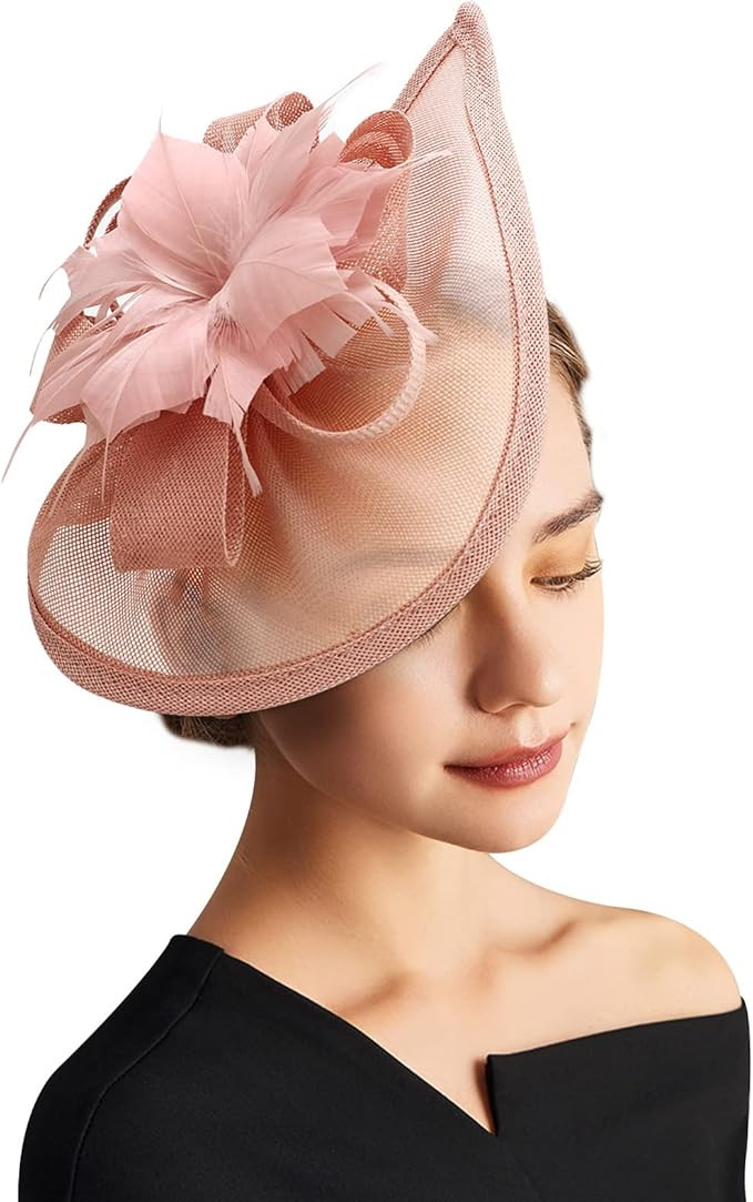 DRESHOW Women Fascinator Hats Tea Party Hat Vintage Pillbox Hat Headband for Cocktail | Amazon (US)