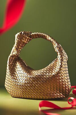 Melie Bianco Brigitte Large Satchel Recycled Vegan Woven Knot Bag Anthropologie!  | eBay | eBay US