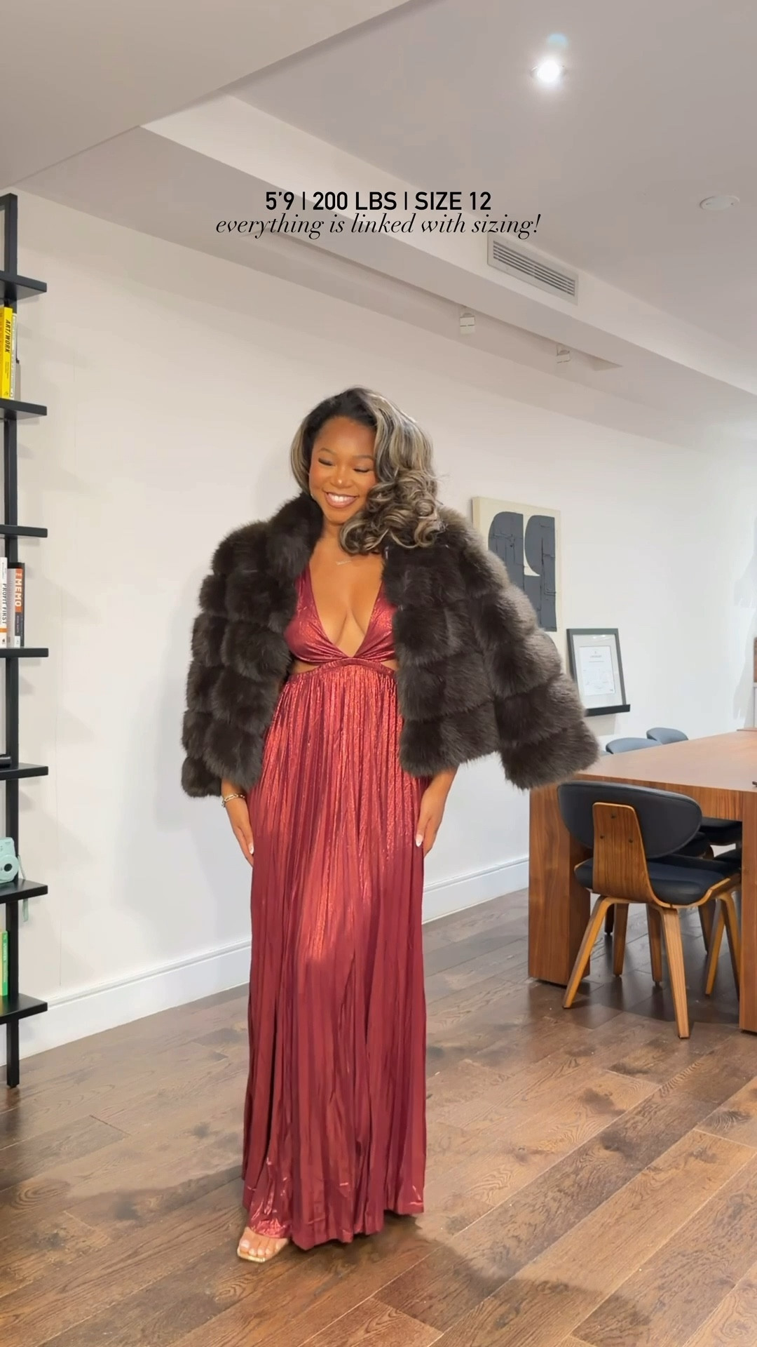 5’9 200 lbs wearing large in the green sequin, red maxi, and gold maxi, medium in the long sleeve black sequin, runs a little big! White dress wearing a medium. Black pants set wearing a medium (lots of stretch!!) green high split, wearing a medium!! 
Loving these versatile holiday looks under $100! The coats are additional $$! 


#LTKHoliday #LTKTall #LTKMidsize