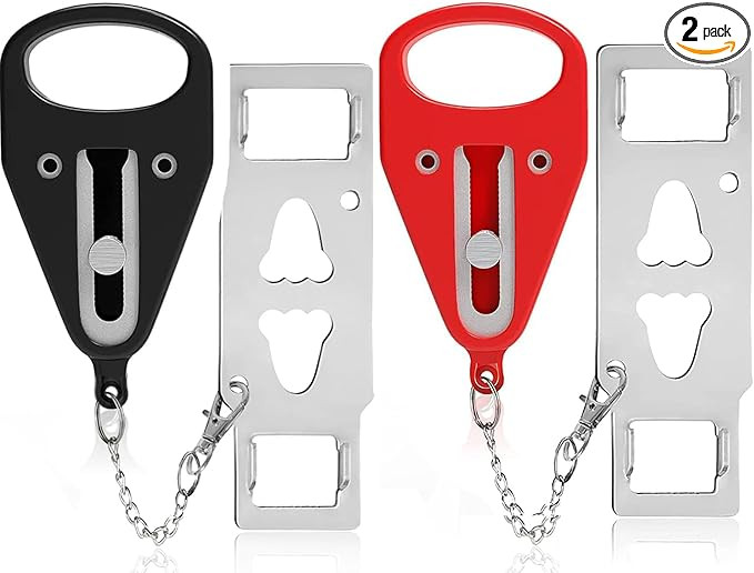 Portable Door Lock-2 Pack Solid Heavy Duty Extra Lock for Additional Privacy and Safety in Hotel,... | Amazon (US)