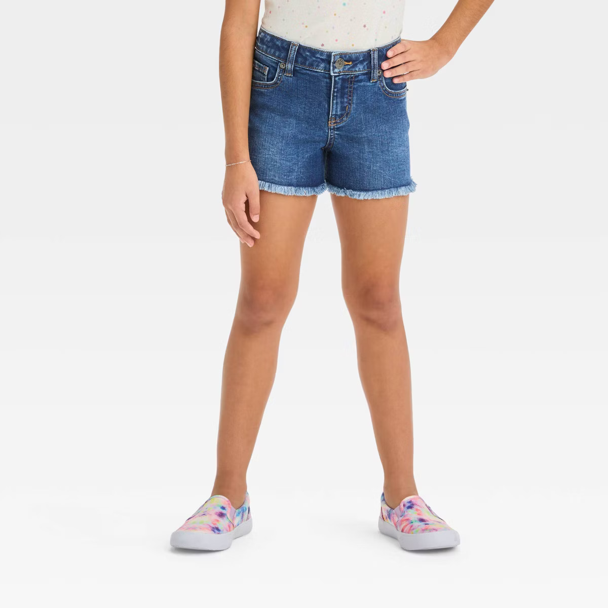 Girls' Cut-Off Mid-Rise Jean Shorts - Cat & Jack™ | Target